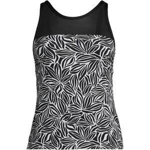 Land's End Plus Standard Tankini high neck mesh insert control adjustable strap